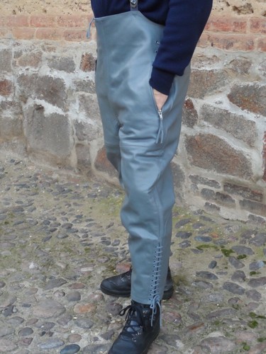 Graue schnür lederhose herren - schnür,